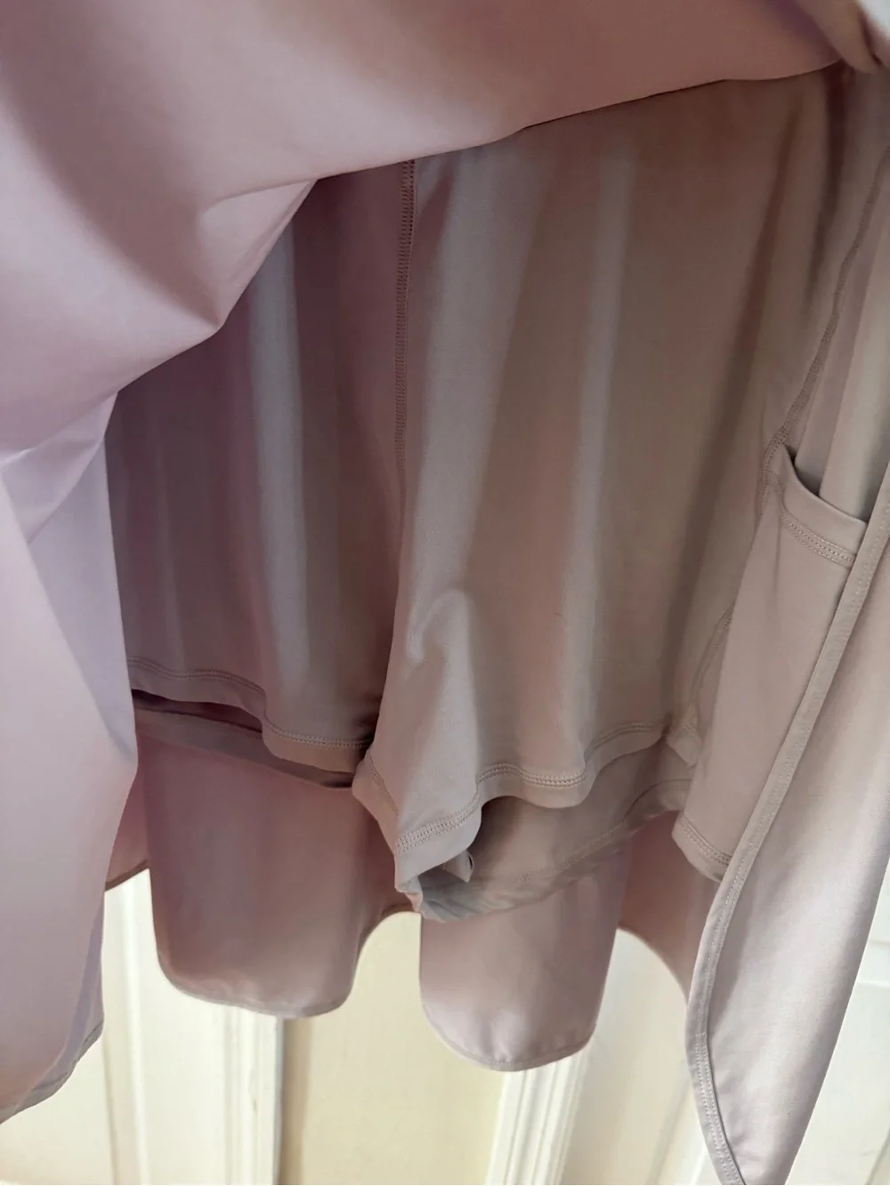 Flowy Light Gray A-Line Skirt with Subtle V-Waist Seam